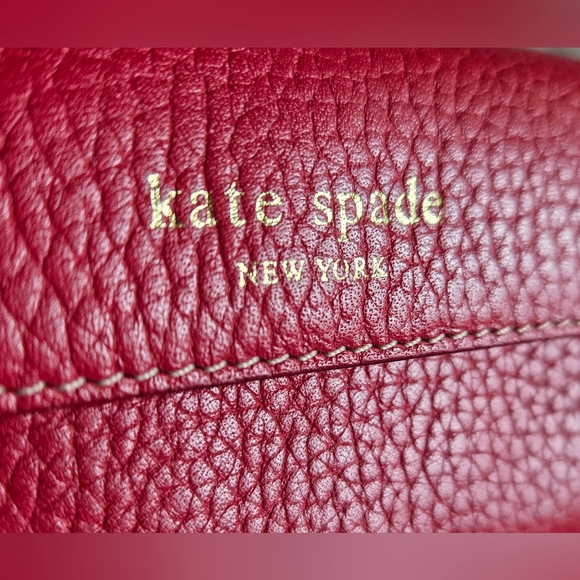 Kate Spade Red Leather Card Holder Wallet - Picture 6 of 7